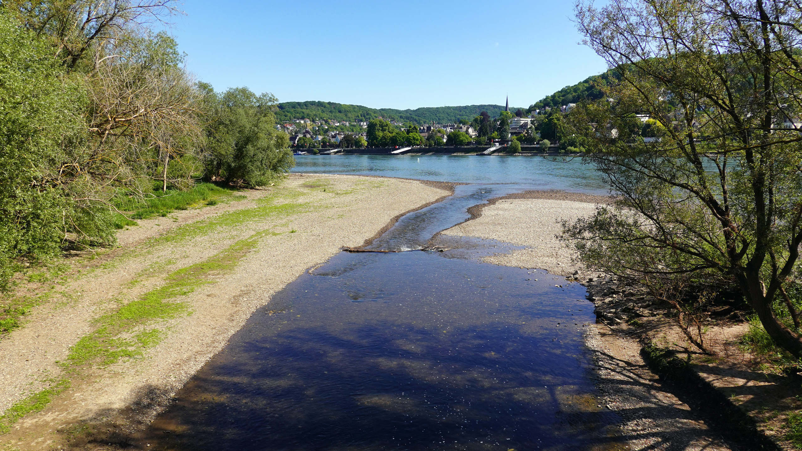 Ahrmündung in den Rhein bei Remagen/Kripp